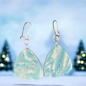 Perfectly imperfect by Heather. Elegant Blue and Silver Dangle Earrings